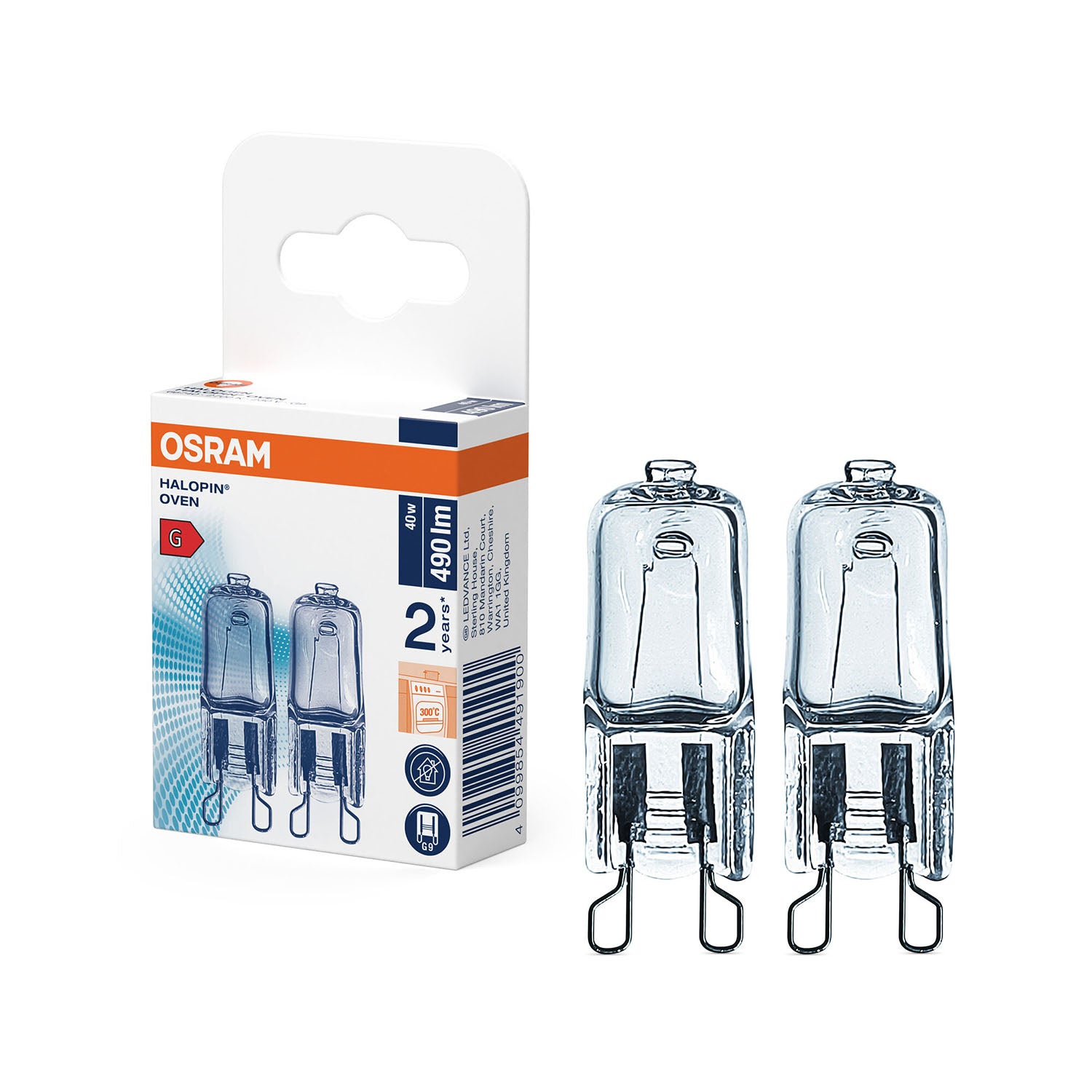 osram-osram-halopin-oven 40W 230V 2700K G9 2-pack